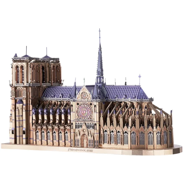 Piececool 3D Metal Puzzles Jigsaw, Notre Dame Cathedral Paris DIY Model Building Kits Toys for Adults Birthday Gifts - Image 4