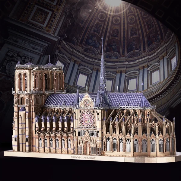 Piececool 3D Metal Puzzles Jigsaw, Notre Dame Cathedral Paris DIY Model Building Kits Toys for Adults Birthday Gifts - Image 3