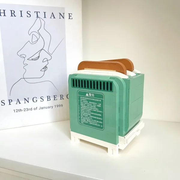 Retro coffee machine, bread machine, small pieces, assembled building blocks, series of educational toys, Christmas birthday gif - Image 6
