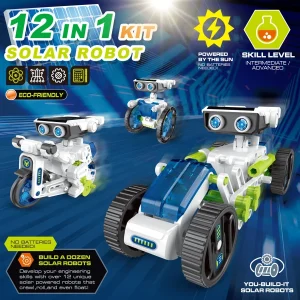 12 in 1 Science Experiment Solar Robot Toy DIY Building Powered Learning Tool Education Robots Technological Gadgets Kit for Kid