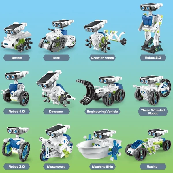 12 in 1 Science Experiment Solar Robot Toy DIY Building Powered Learning Tool Education Robots Technological Gadgets Kit for Kid - Image 2