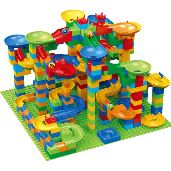 84-514PCS Marble Racing Maze Ball Track Toys Compatible with Urban Building Blocks Funnel Sliding DIY Building Toys - Image 2