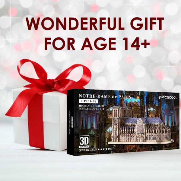 Piececool 3D Metal Puzzles Jigsaw, Notre Dame Cathedral Paris DIY Model Building Kits Toys for Adults Birthday Gifts - Image 5