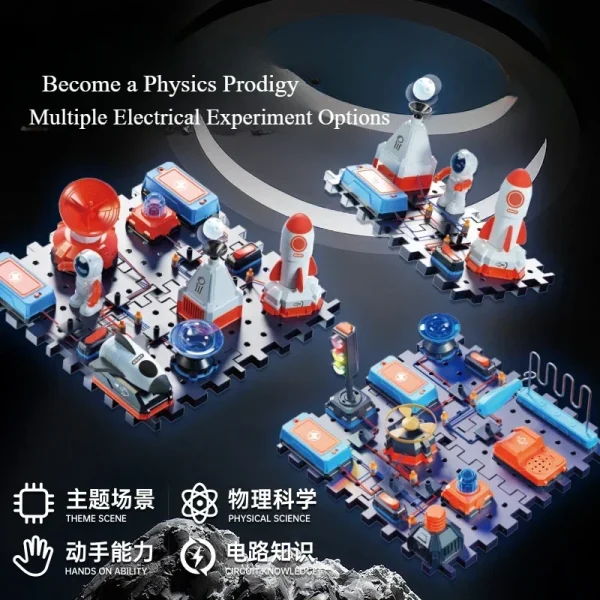 STEAM Electronic Building Blocks DIY Science Experiment Kit Simulated Circuit Assembly Toy Basic Electrical Knowledge Education