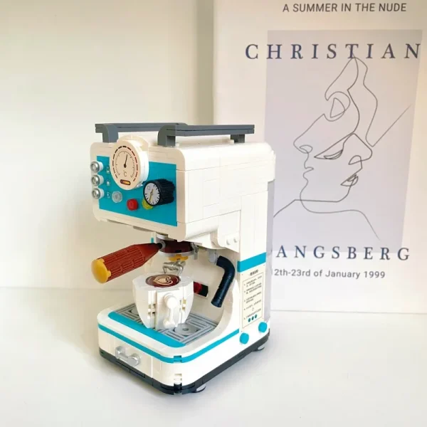 Retro coffee machine, bread machine, small pieces, assembled building blocks, series of educational toys, Christmas birthday gif - Image 4