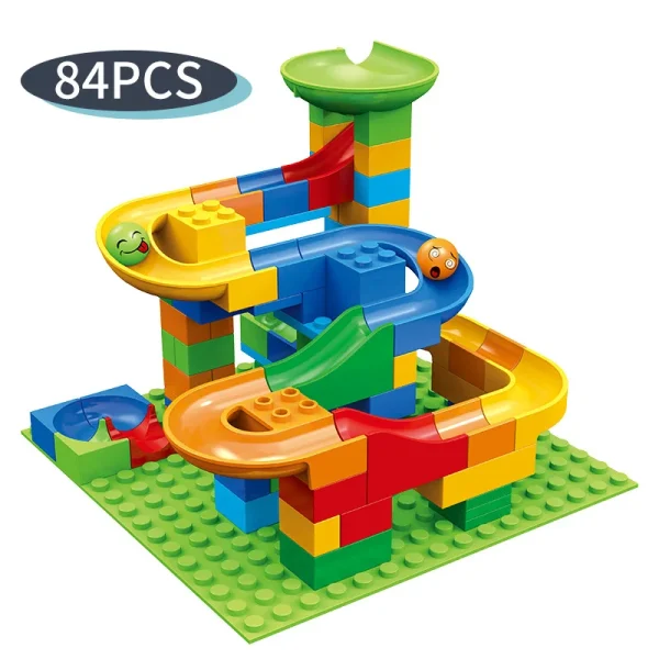 84-514PCS Marble Racing Maze Ball Track Toys Compatible with Urban Building Blocks Funnel Sliding DIY Building Toys - Image 3