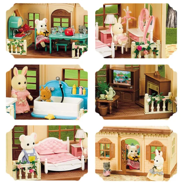 1/12 Dollhouse Furniture Family House Villa Simulate Forest Rabbit Animal Family Miniature Scene Toy Display Furniture Toy Gift - Image 4